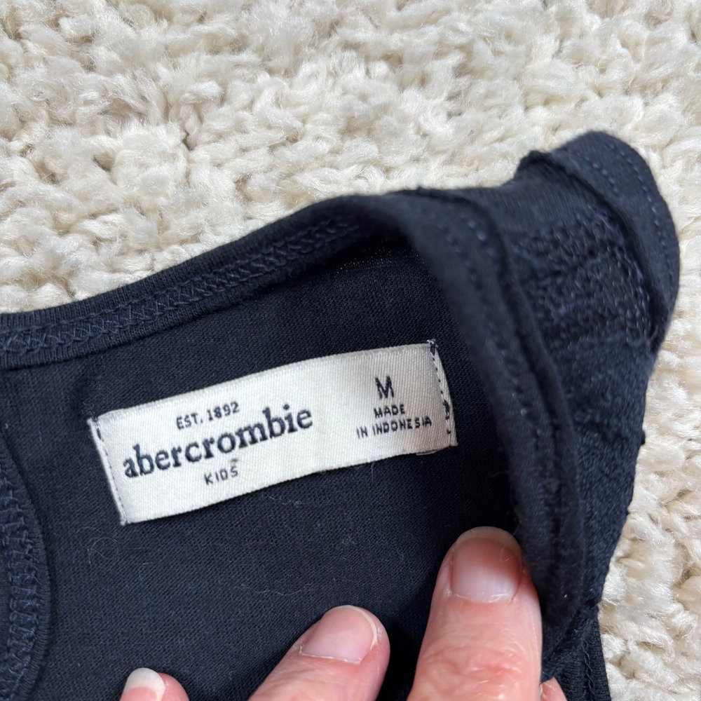 Abercrombie Kids Girls Navy Floral Lace Peplum Tank Top Sleeveless Medium M - Picture 7 of 7